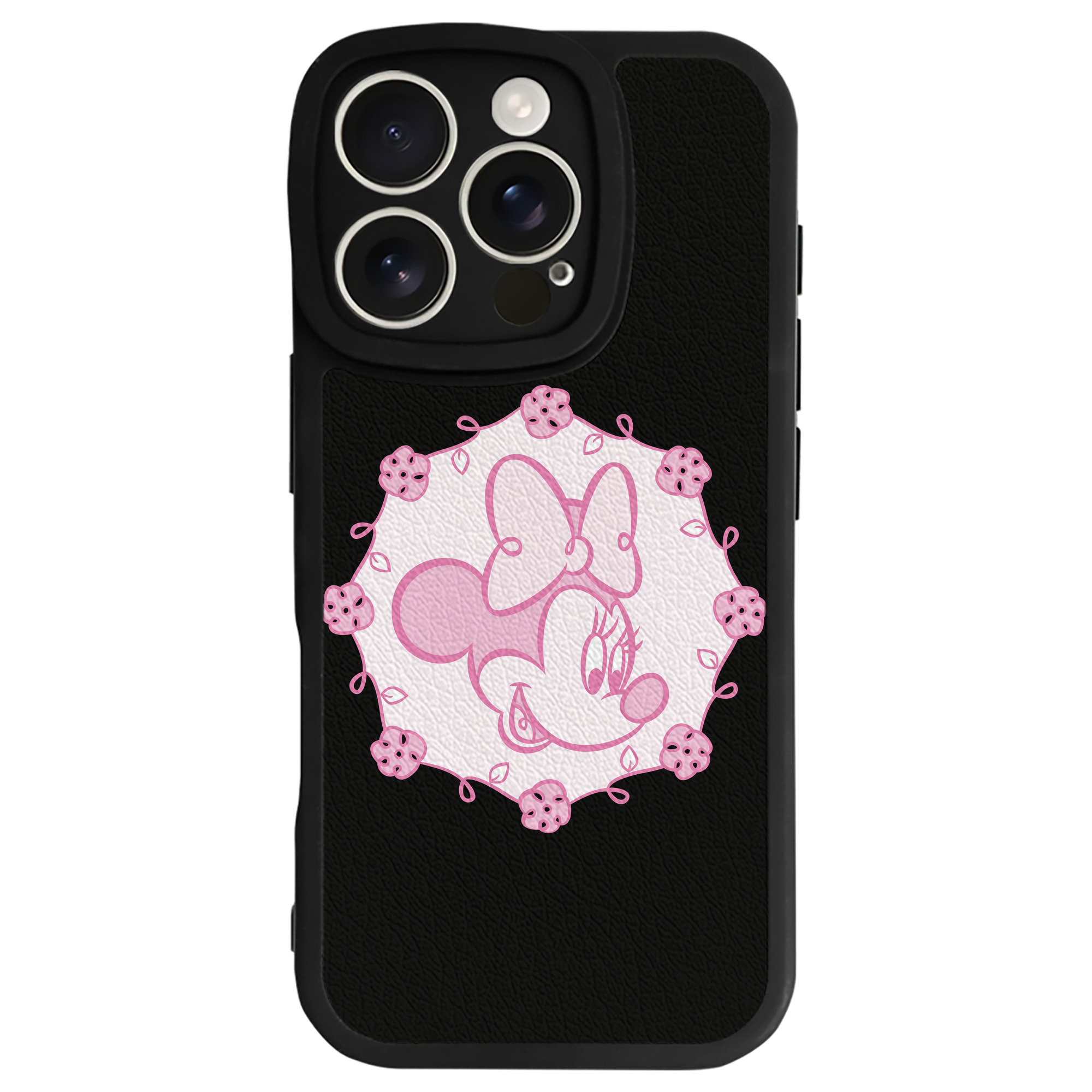 （画像用） ミッキーマウス Mickey Mouse 【iPhone 16シリーズ対応】シリコンスマホケース（レザー調） 材質：シリコン